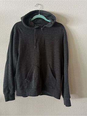 Fieldworth Men's Charcoal Dark Olive Green Zip-Up Hooded Sweater size XL